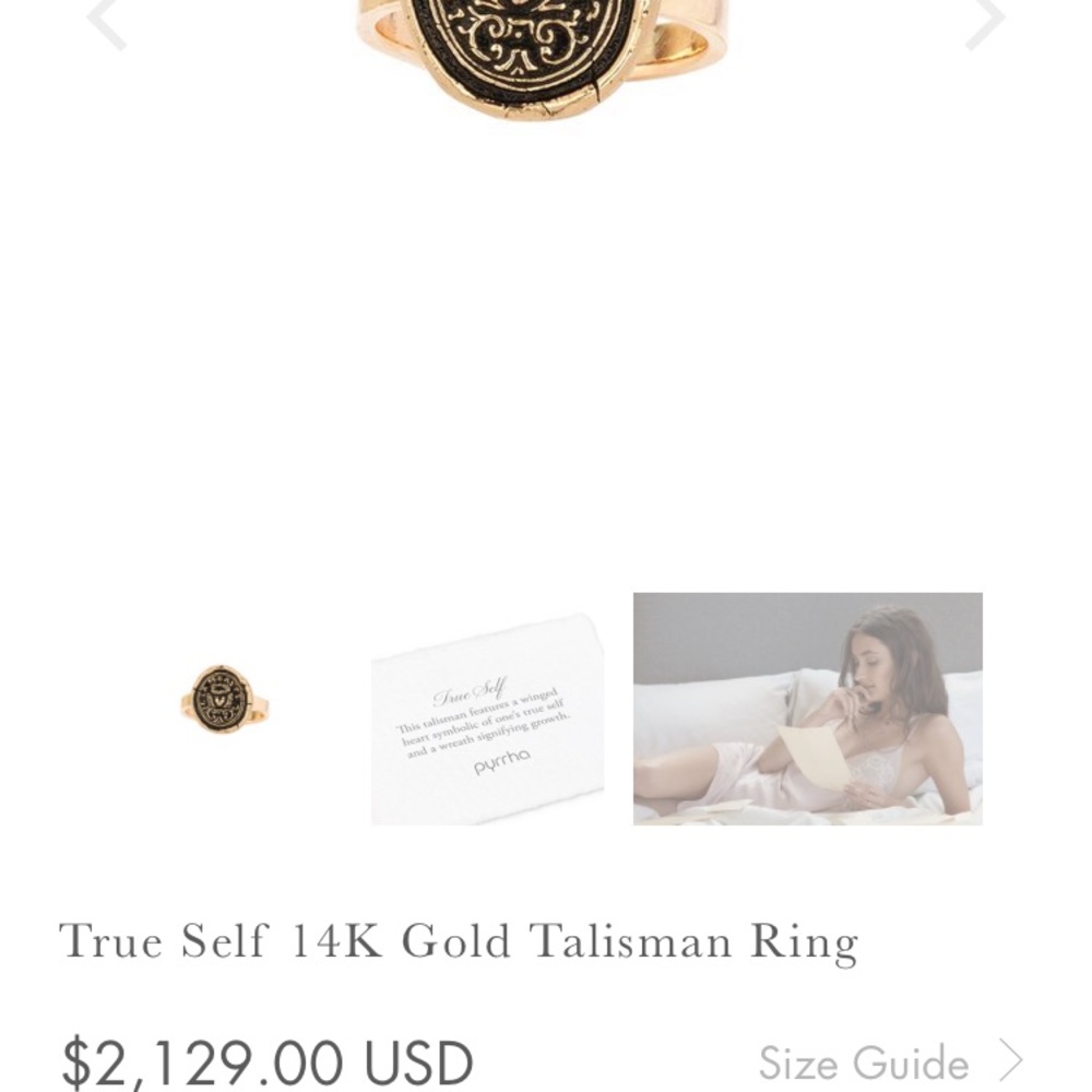 Pyrrha talisman ring true self 14k solid gold 6.5 antique wax seal rare heart - Picture 13 of 13